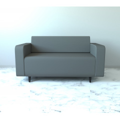Диван офисный Tobi Sho Арне с подлокотниками 1380х700х740 мм, кожзам Dark Grey/2233 Николаев