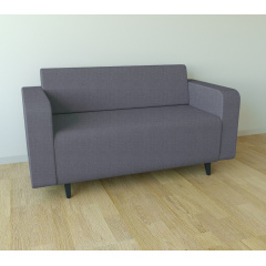 Диван офисный Tobi Sho Арне с подлокотниками 1380х700х740 мм, обивка велюр Magic Grey Кушугум