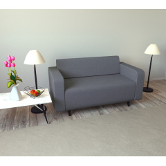 Диван офисный Tobi Sho Арне с подлокотниками 1380х700х740 мм, обивка велюр Magic Grey Кушугум