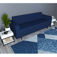 Диван офісний Tobi Sho Арне з підлокітниками 1880х700х740 мм, шкірзам Midnight Blue/2227 Івано-Франківськ
