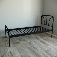 Ліжко Tobi Sho RELAX-1 односпальне металеве для дачі, готелів 190X80 Чорний Самбір