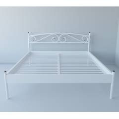 Кровать полуторная металлическая Tobi Sho CAROLA-1 200Х120 Белая Самбор
