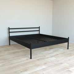 Кровать полуторная металлическая Tobi sho Гармония 200X140 черный Бородянка