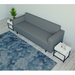 Диван офісний Tobi Sho Арне з підлокітниками 1880х700х740 мм, шкірзам Dark Grey/2233 Васильків