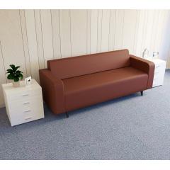Диван офисный Tobi Sho Арне с подлокотниками 1880х700х740 мм, обивка велюр Magic Terracotta Доманёвка