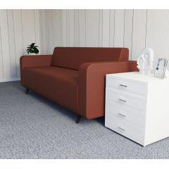 Диван офисный Tobi Sho Арне с подлокотниками 1880х700х740 мм, обивка велюр Magic Terracotta Доманёвка