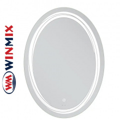 Зеркало для ванной комнаты Winmix PREMIUM WAVE MV04-60x80 (с LED-подсветкой, часы, антизапотевание) Нова Прага