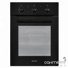 Встраиваемый узкий электрический духовой шкаф Interline OEG 170 MRN BB черное стекло Ніжин