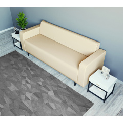 Диван офисный Tobi Sho Арне с подлокотниками 1880х700х740 мм, кожзам Cream/2207 Ізюм