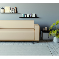 Диван офисный Tobi Sho Арне с подлокотниками 1880х700х740 мм, кожзам Cream/2207 Ізюм