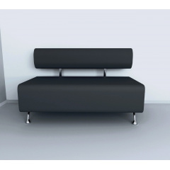 Диван офісний Tobi Sho Доран без підлокітників 1200x540x750, шкірзам Антрацит 2243 Васильків