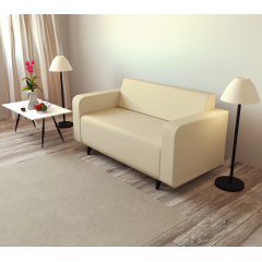Диван офісний Tobi Sho Арне з підлокітниками 1580х700х740 мм, шкірзам Cream/2207 Запоріжжя