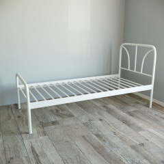 Кровать Tobi Sho RELAX-1 односпальная металлическая для дачи, гостиниц 190X80 Белый Стрый