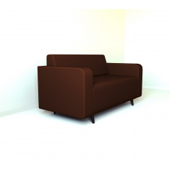 Диван офісний Tobi Sho Арне з підлокітниками 1580х700х740 мм, шкірзам Bright Brown/2231 Ірпінь