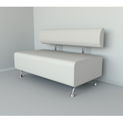 Диван офісний Tobi Sho Доран-42 без підлокітників 1200x540x750, шкірзам Білий 2300 Суми