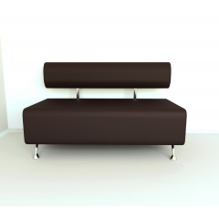 Диван офісний Tobi Sho Доран-42 без підлокітників 1200x540x750, шкірзам Коричневий 2231 Софіївська Борщагівка