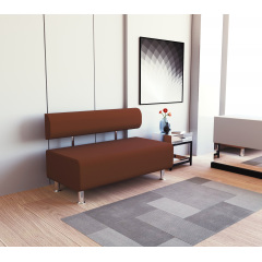 Диван прямой офисный Tobi Sho Ловис-42 без подлокотников 1200x540x750, кожзам Светло-коричневый 2212 Первомайск