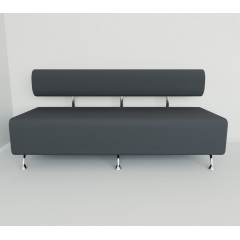 Диван офісний Tobi Sho Доран-42 без підлокітників 1800x540x750, шкірзам Сірий 2233 Первомайськ