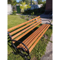 Скамейка Tobi Sho садово-парковая кованая усиленная с подлокотниками 1,75 м цвет Дуб Киев