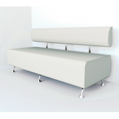 Диван офісний Tobi Sho Доран-42 без підлокітників 1800x540x750, шкірзам Білий 2300 Вишневе