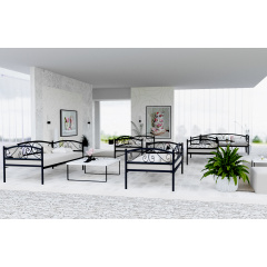 Ліжко-тахта металеве Tobi Sho VERONA Lux односпальне 200X90 Чорний Новояворівськ