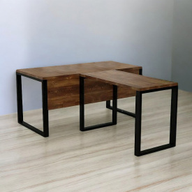 Стол руководителя Tobi Sho LOFT Volcano СКВ/3 столешница 36 мм, 1600х2000х765 Фаервуд