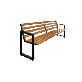 Лавка Tobi Sho садово-паркова з підлокітниками в стилі Лофт 2,2 м колір Дуб