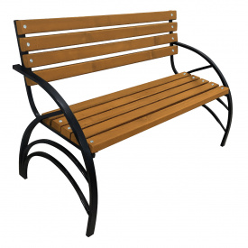 Лавка Tobi Sho Ельф з підлокітниками для дачі, парку, саду 1,3 м колір дуб