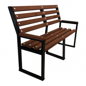 Лавка Tobi Sho Лофт з дерев`яними накладками на підлокітниках посилена 3 м колір макасар