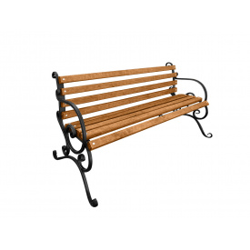 Скамейка Tobi Sho садово-парковая кованая с подлокотниками 1,3 м цвет Дуб