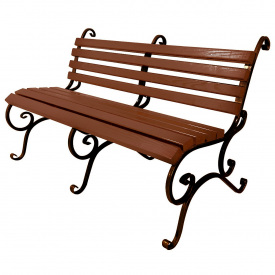 Лавка садова кована Tobi Sho без підлокітників посилена 300 см колір макасар