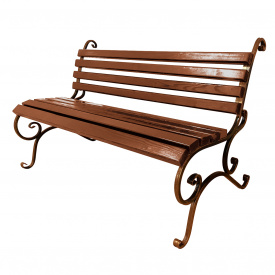 Скамейка садовая кованая Tobi Sho без подлокотников 170 см цвет черешня