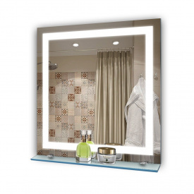 Зеркало квадратное Экватор с LED подсветкой DR-51 800х800х30 с полочкой