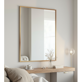 Дзеркало настінне в рамі Tobi Sho Melanie Gold без підсвічування універсальне, 800х600х20 мм