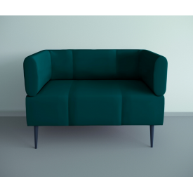 Крісло офісне Tobi Sho Бенно-1 з підлокітниками та конусною ногою 1000х720х750 шкірзам Морська хвиля 2215.