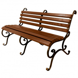 Скамейка садовая кованая Tobi Sho без подлокотников усиленная 170 см цвет каштан