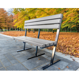 Лавка садово-парковая Tobi Sho Лофт Лайн со спинкой без подлокотников 2 м цвет Антрацит