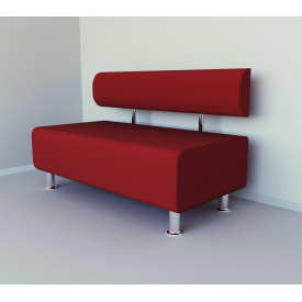 Диван прямий офісний Tobi Sho Ловіс-42 без підлокітників 1500x540x750, шкірзам Червоний 2210