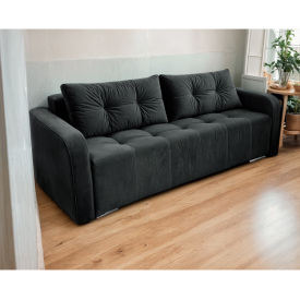 Диван прямий розкладний Tobi Sho ARMADA для вітальні велюр Крокус Графіт/97, 2250х900х970 мм