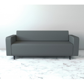 Диван офісний Tobi Sho Арне з підлокітниками 1880х700х740 мм, шкірзам Dark Grey/2233
