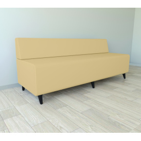 Диван офісний прямий Tobi Sho Атрей без підлокітників 1800х700х750, шкірзам Бежевий 2201