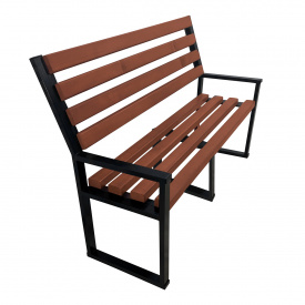 Лавка Tobi Sho Лофт із цільними опорами для дачі, парку, саду посилена 2,2 м колір макасар