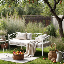 Тахта металеве Tobi Sho CAROLA LUX для тераси, саду 200X90 Біла