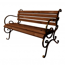 Скамейка садовая кованая Tobi Sho с подлокотниками 130 см цвет каштан