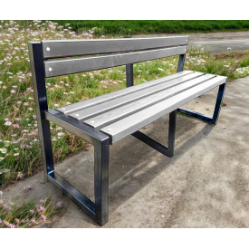 Лавка садова Tobi Sho Лофт Бенч зі спинкою без підлокітників 2,6 м колір Антрацит