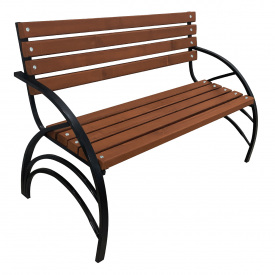 Лавка Tobi Sho Ельф з підлокітниками для дачі, парку, саду 1,7 м колір каштан