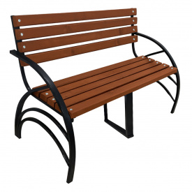 Лавка Tobi Sho Ельф з підлокітниками для дачі, парку, саду посилена 2,2 м колір каштан