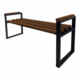 Лавка Tobi Sho Лофт без спинки з підлокітниками для дачі, парку, саду 1,7 м колір горіх