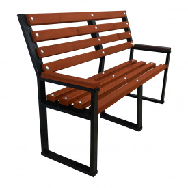 Лавка Tobi Sho Лофт з дерев`яними накладками на підлокітниках посилена 3 м колір махагоній