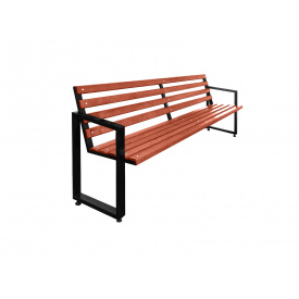 Скамейка Tobi Sho садово-парковая с подлокотниками в стиле Лофт 2 м цвет Красное дерево
